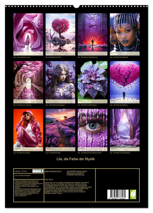 Le violet, la couleur du mysticisme (Calendrier mural CALVENDO Premium 2024) 