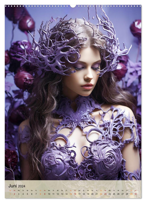 Le violet, la couleur du mysticisme (Calendrier mural CALVENDO Premium 2024) 