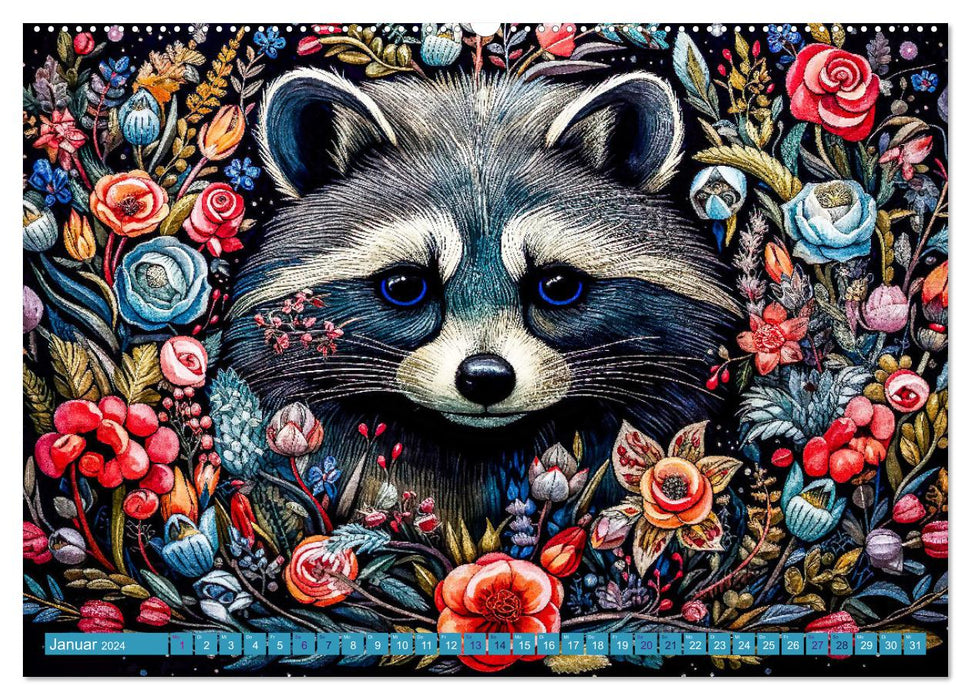 Animaux de la forêt amusants (Calendrier mural CALVENDO Premium 2024) 