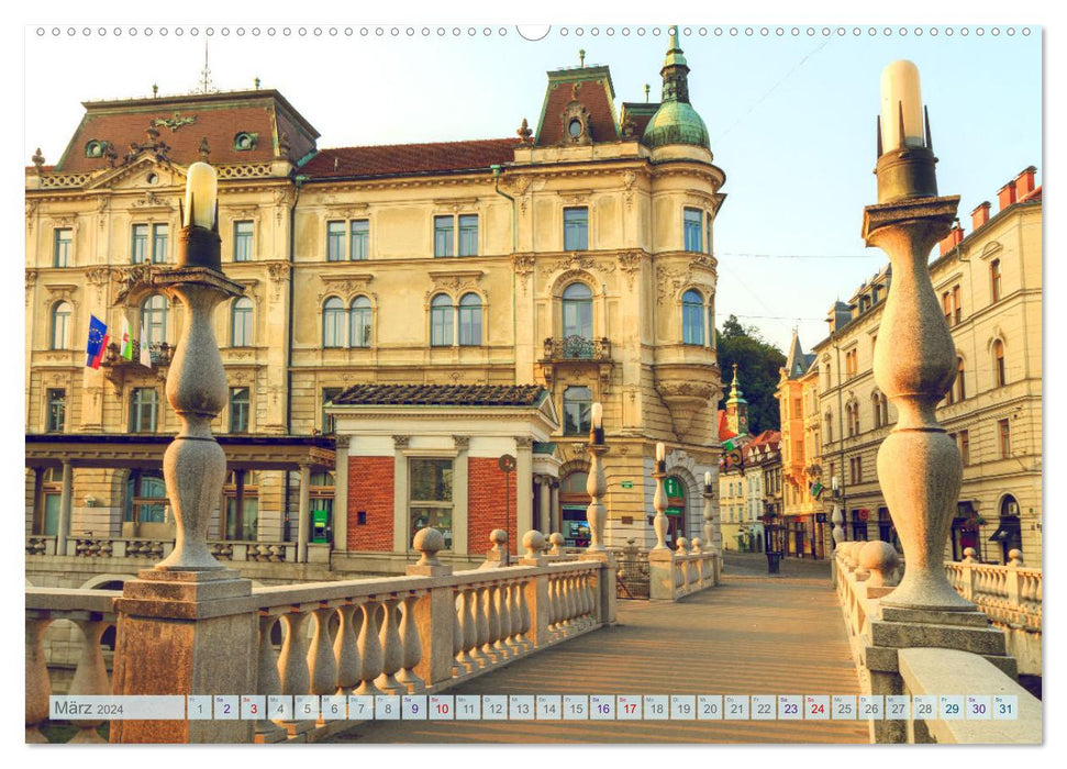 Ljubljana - Sloweniens wunderschöne Hauptstadt (CALVENDO Wandkalender 2024)