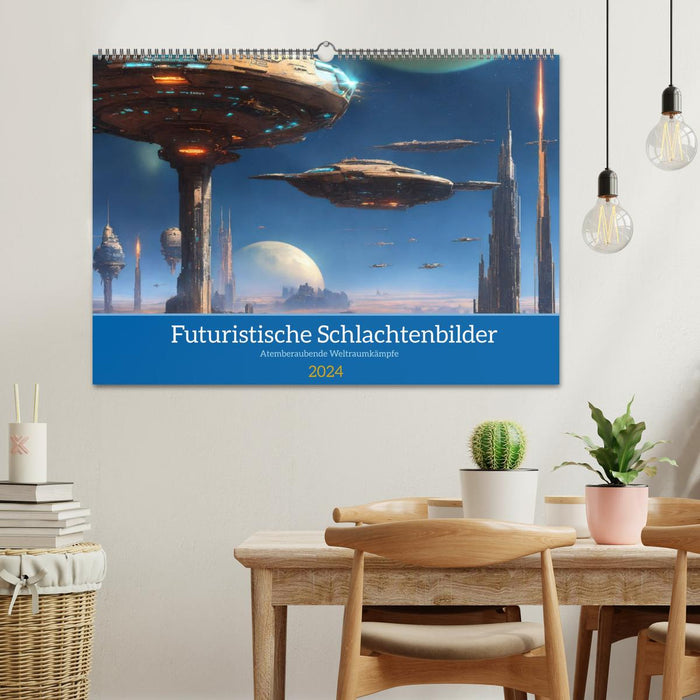 Futuristische Weltraumschlachten (CALVENDO Wandkalender 2024)