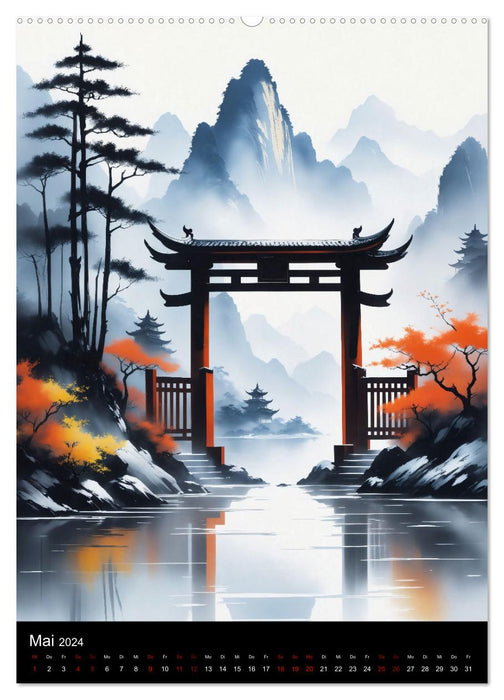 Asiatische Inspiration Fernöstlicher Art - Helle Werke (CALVENDO Premium Wandkalender 2024)