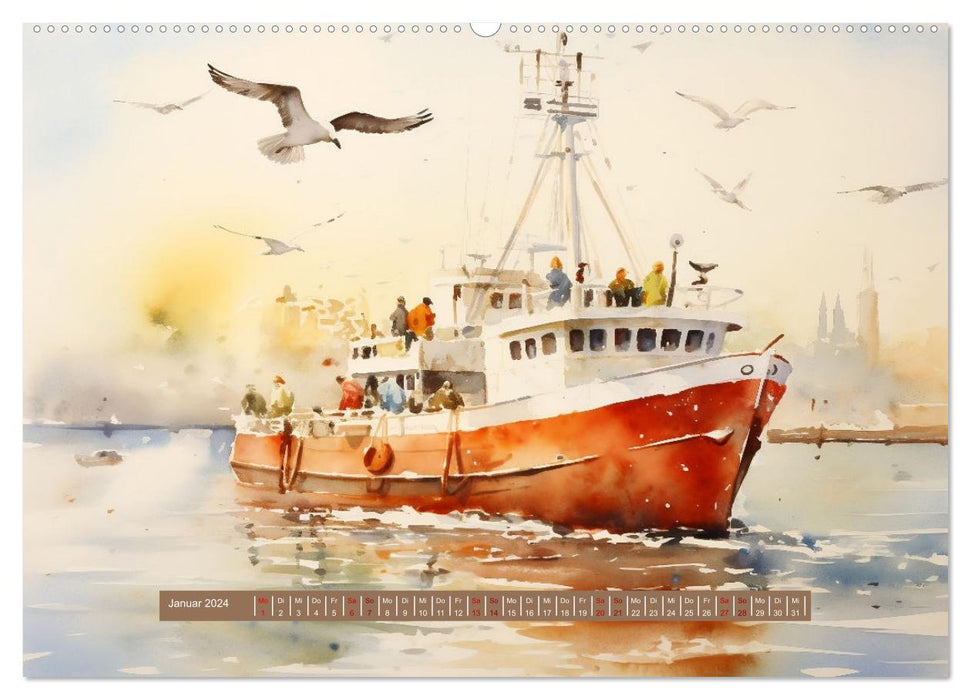 Urlaubszeit an der malerischen Nordseeküste (CALVENDO Wandkalender 2024)