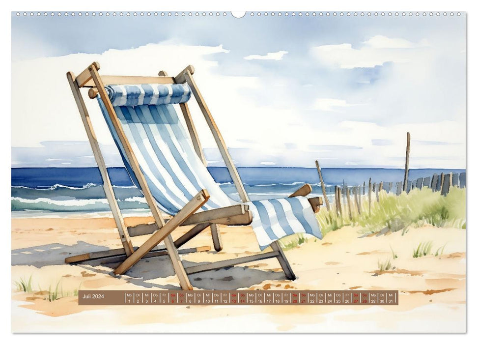 Urlaubszeit an der malerischen Nordseeküste (CALVENDO Premium Wandkalender 2024)