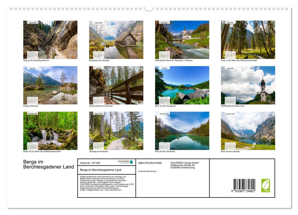 Berge im Berchtesgadener Land (CALVENDO Premium Wandkalender 2024)