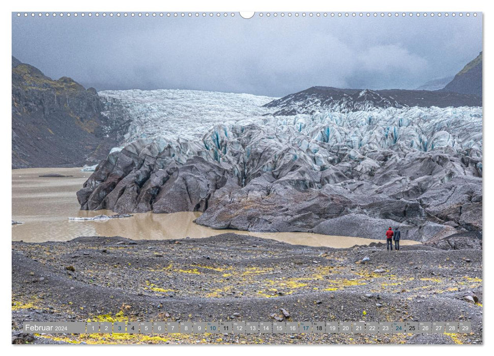 Islande – Glaciers, cascades, sources chaudes (Calendrier mural CALVENDO 2024) 