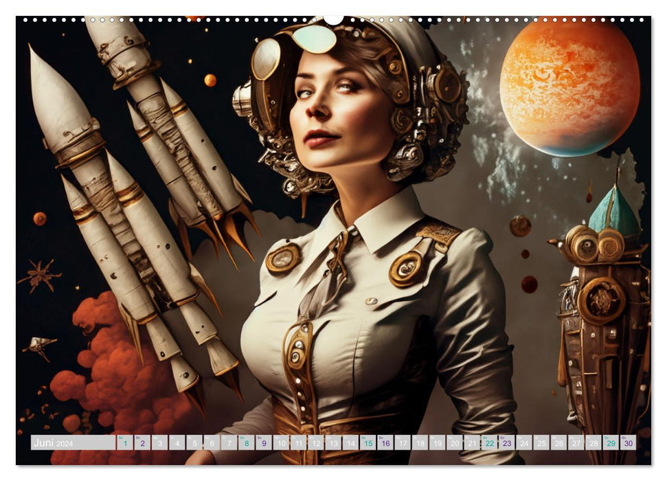 Starke Frauen - Steampunk Lebenswelten (CALVENDO Wandkalender 2024)