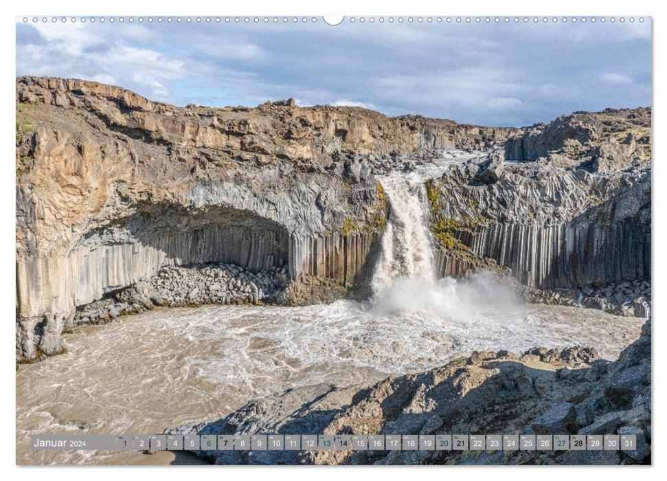 Island - Gletscher, Wasserfälle, Heiße Quellen (CALVENDO Premium Wandkalender 2024)
