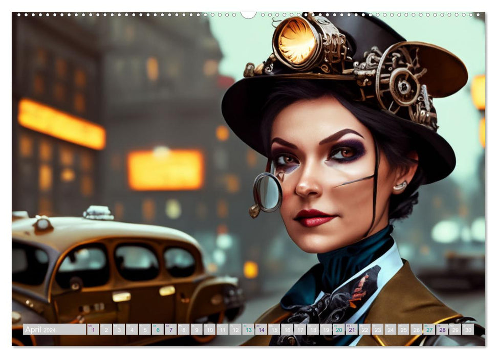 Starke Frauen - Steampunk Lebenswelten (CALVENDO Premium Wandkalender 2024)