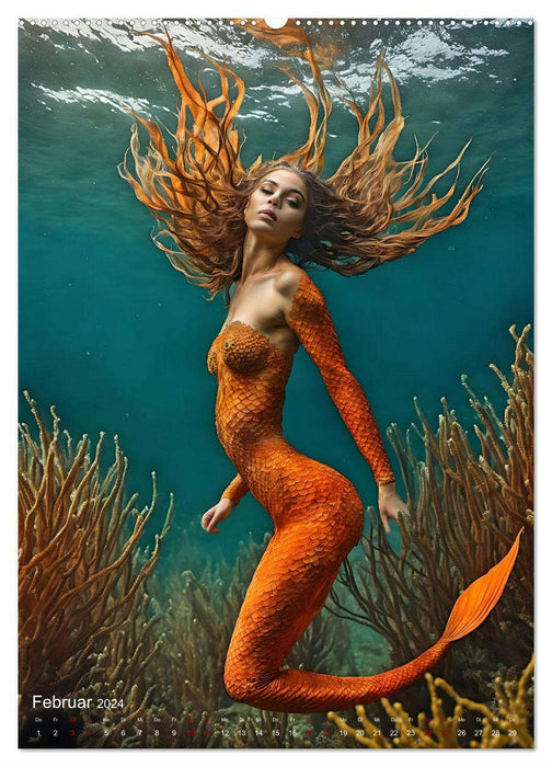 Verführerische Meerjungfrauen (CALVENDO Wandkalender 2024)