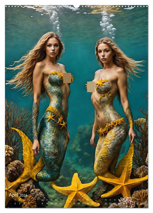 Verführerische Meerjungfrauen (CALVENDO Wandkalender 2024)