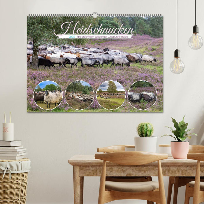 Heidschnucken, le magnifique mouton de la lande de Lunebourg (calendrier mural CALVENDO 2024) 