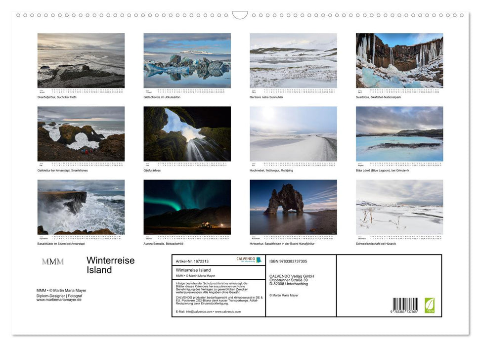 Winterreise Island (CALVENDO Wandkalender 2024)