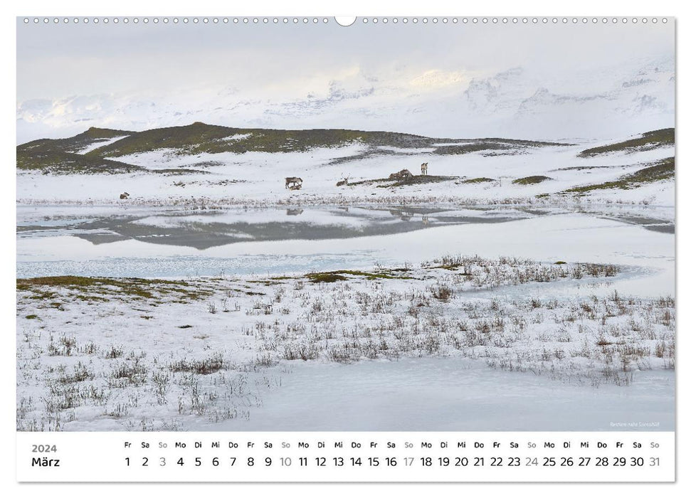 Voyage d'hiver en Islande (calendrier mural CALVENDO 2024) 