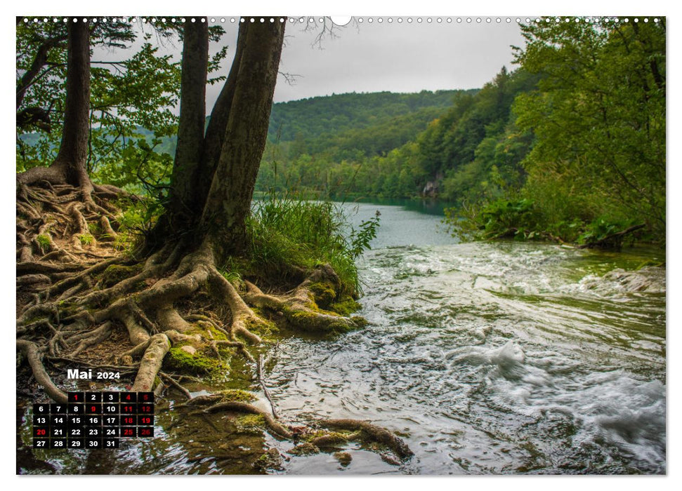 Merveilles naturelles des lacs de Plitvice (calendrier mural CALVENDO 2024) 