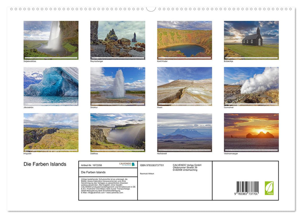 Die Farben Islands (CALVENDO Premium Wandkalender 2024)