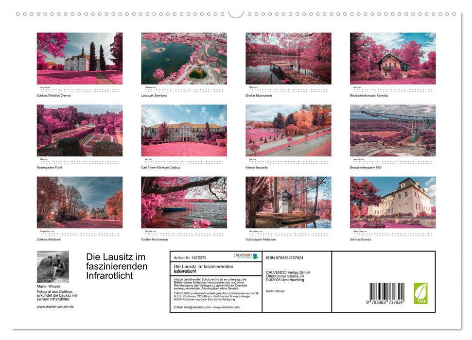 Lausitz dans une lumière infrarouge fascinante (Calvendo Premium Wall Calendar 2024) 