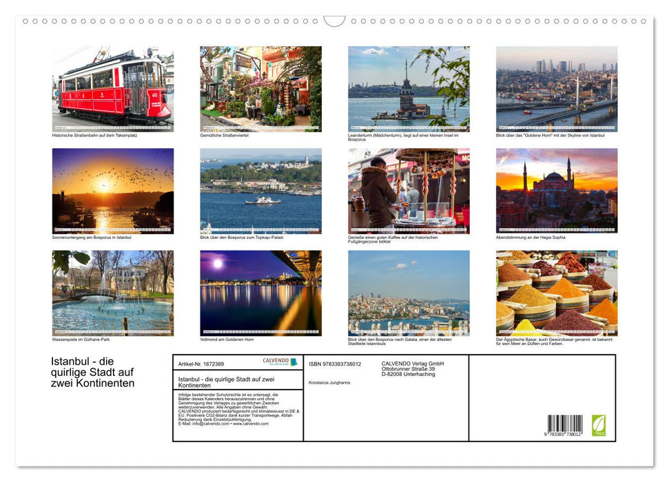 Istanbul - die quirlige Stadt auf zwei Kontinenten (CALVENDO Wandkalender 2024)