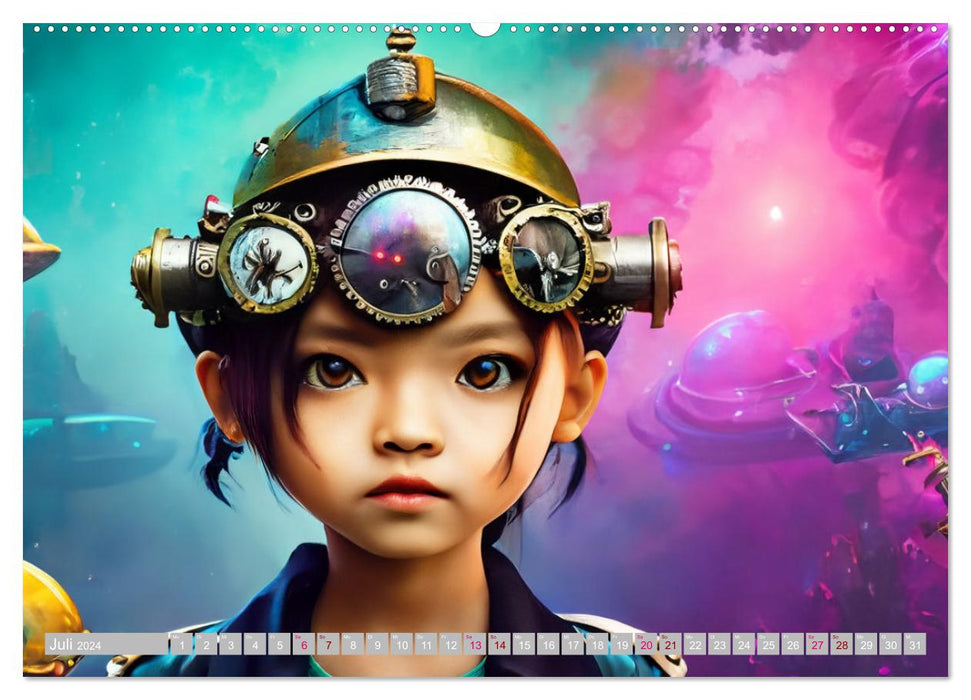 Starke Mädchen - Steampunk Welten (CALVENDO Premium Wandkalender 2024)