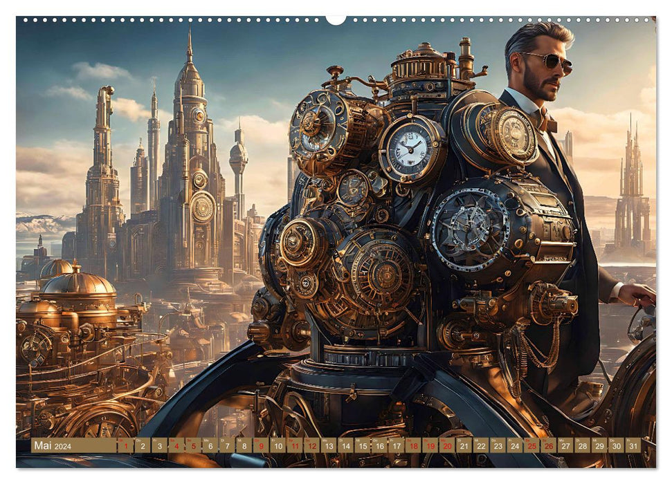 Steampunk - Mensch und Maschine (CALVENDO Wandkalender 2024)