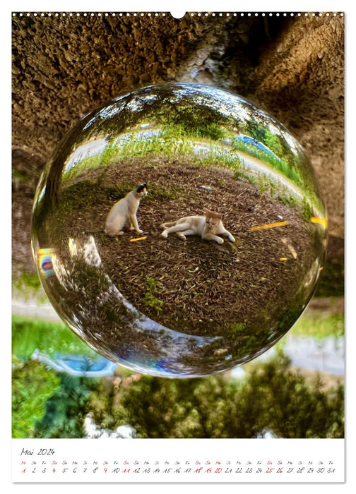 Corfou à travers la vue d'une boule de cristal (Calendrier mural CALVENDO 2024) 
