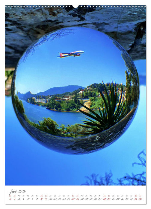 Corfou à travers la vue d'une boule de cristal (Calendrier mural CALVENDO 2024) 