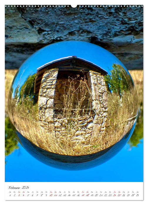 Corfou à travers la vue d'une boule de cristal (Calendrier mural CALVENDO Premium 2024) 
