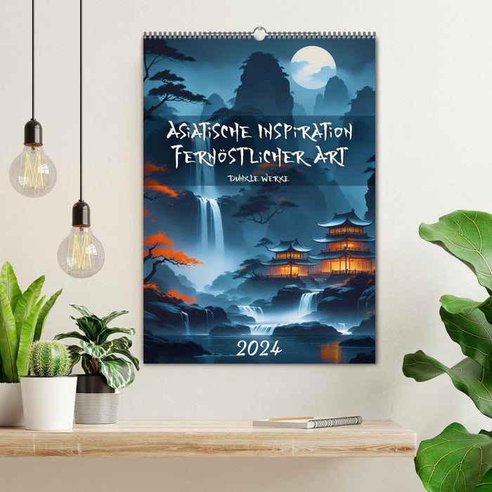 Asiatische Inspiration Fernöstlicher Art - Dunkle Werke (CALVENDO Wandkalender 2024)