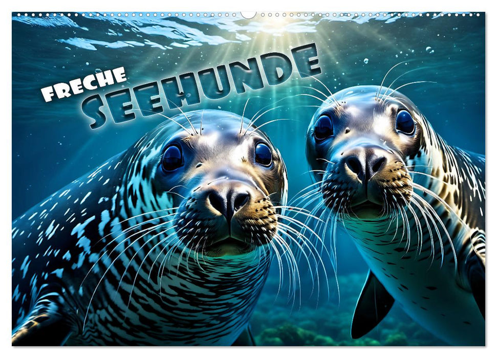 Freche Seehunde (CALVENDO Wandkalender 2024)