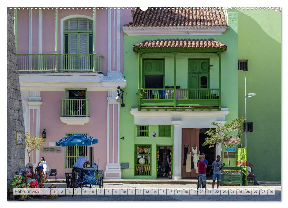 Cuba - Une année entière de charme caribéen (Calendrier mural CALVENDO Premium 2024) 