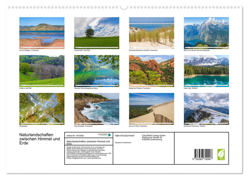 Naturlandschaften zwischen Himmel und Erde (CALVENDO Premium Wandkalender 2024)