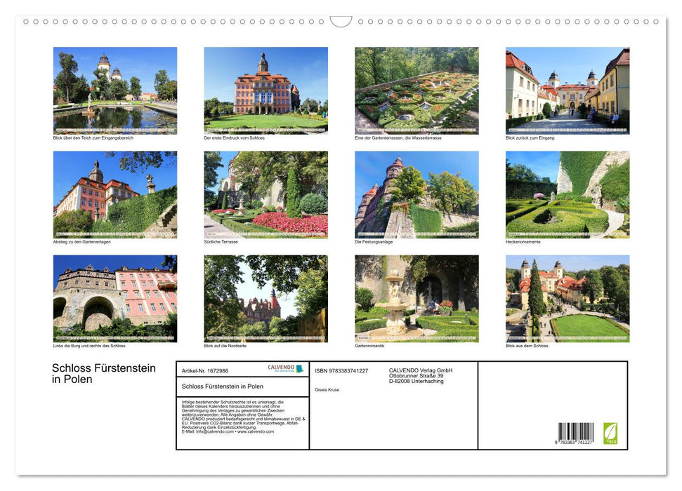 Schloss Fürstenstein in Polen (CALVENDO Wandkalender 2024)