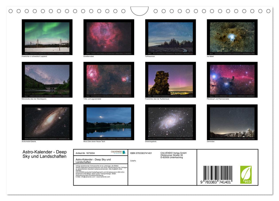 Astro-Kalender - Deep Sky und Landschaften (CALVENDO Wandkalender 2024)