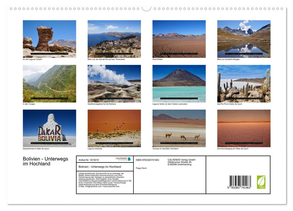 Bolivien - Unterwegs im Hochland (CALVENDO Premium Wandkalender 2024)