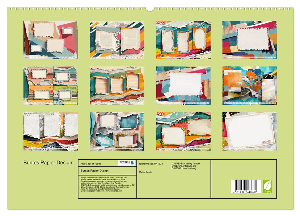 Buntes Papier Design (CALVENDO Premium Wandkalender 2024)