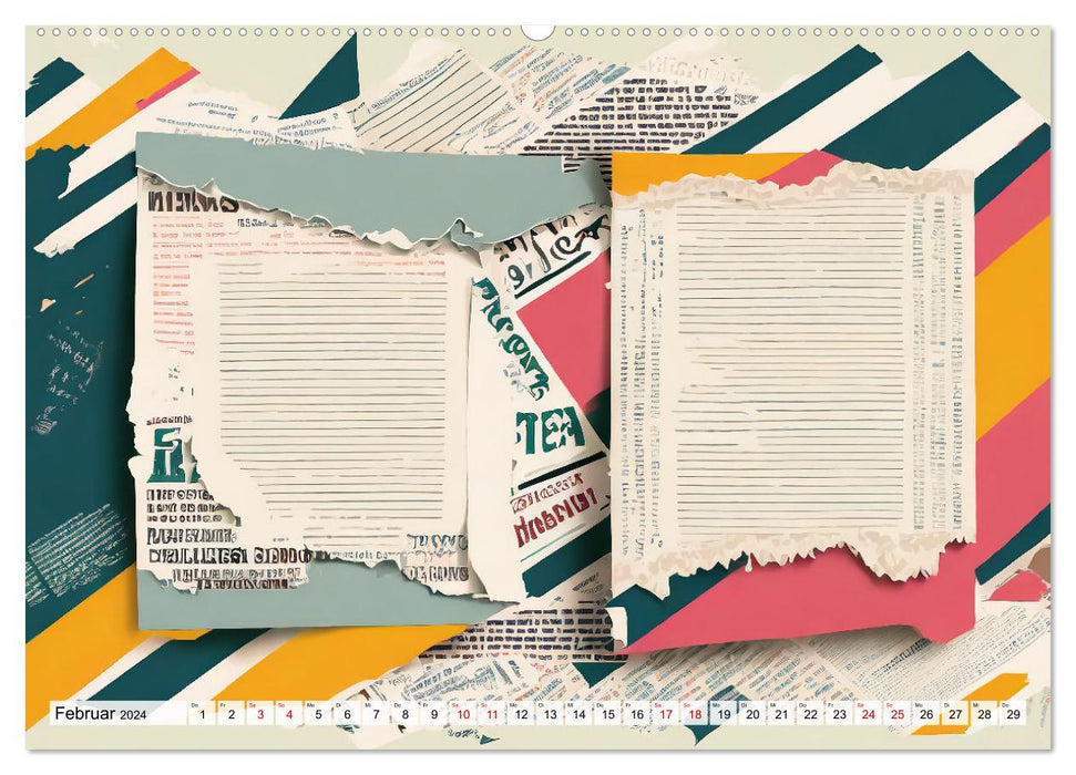 Buntes Papier Design (CALVENDO Premium Wandkalender 2024)