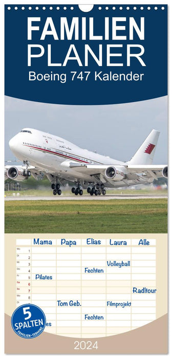 Boeing 747 Kalender (CALVENDO Familienplaner 2024)