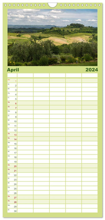 Grüne Farbtöne Toskana (CALVENDO Familienplaner 2024)