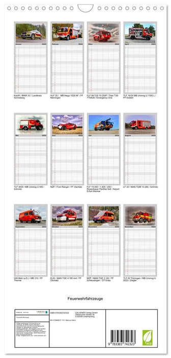 Feuerwehrfahrzeuge (CALVENDO Familienplaner 2024)