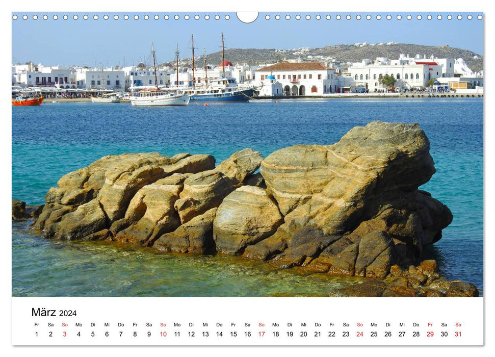 Griechischer Traum Mykonos (CALVENDO Wandkalender 2024)