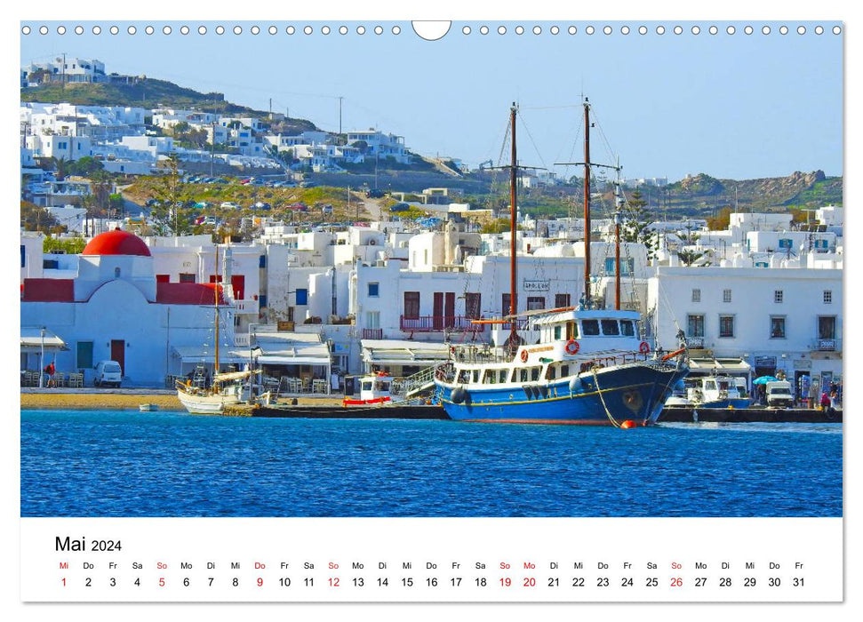 Griechischer Traum Mykonos (CALVENDO Wandkalender 2024)