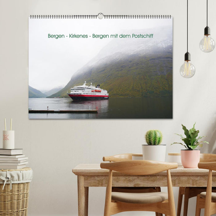 Bergen - Kirkenes - Bergen mit dem Postschiff (CALVENDO Wandkalender 2024)
