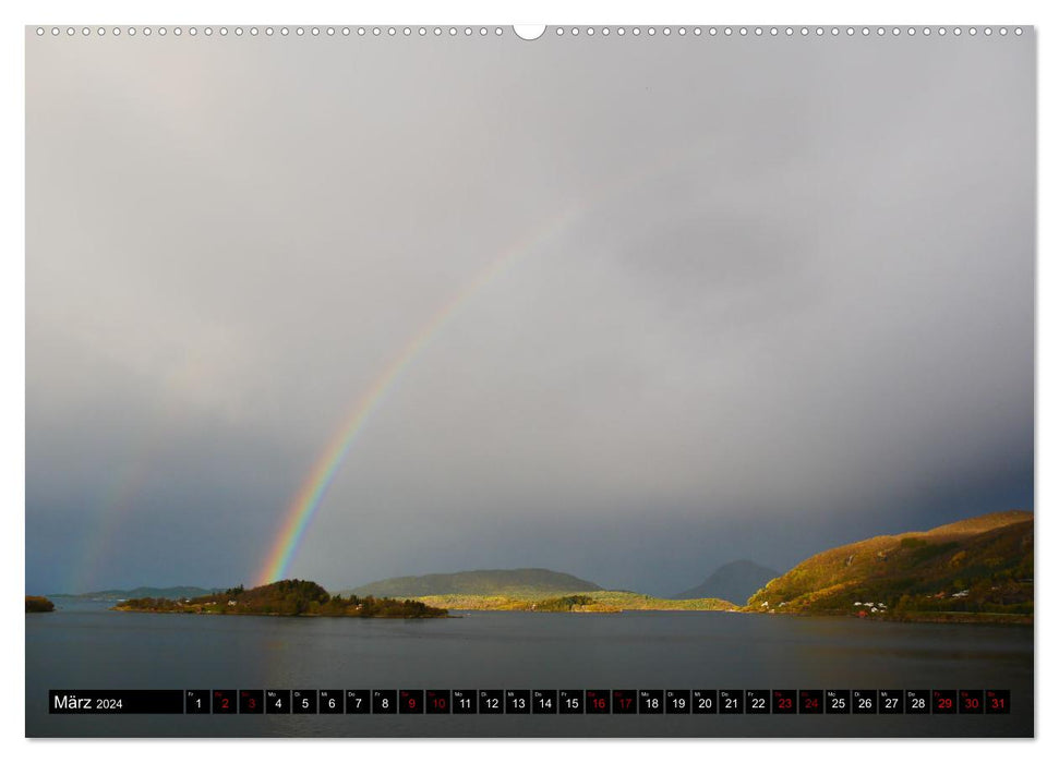 Bergen - Kirkenes - Bergen mit dem Postschiff (CALVENDO Premium Wandkalender 2024)