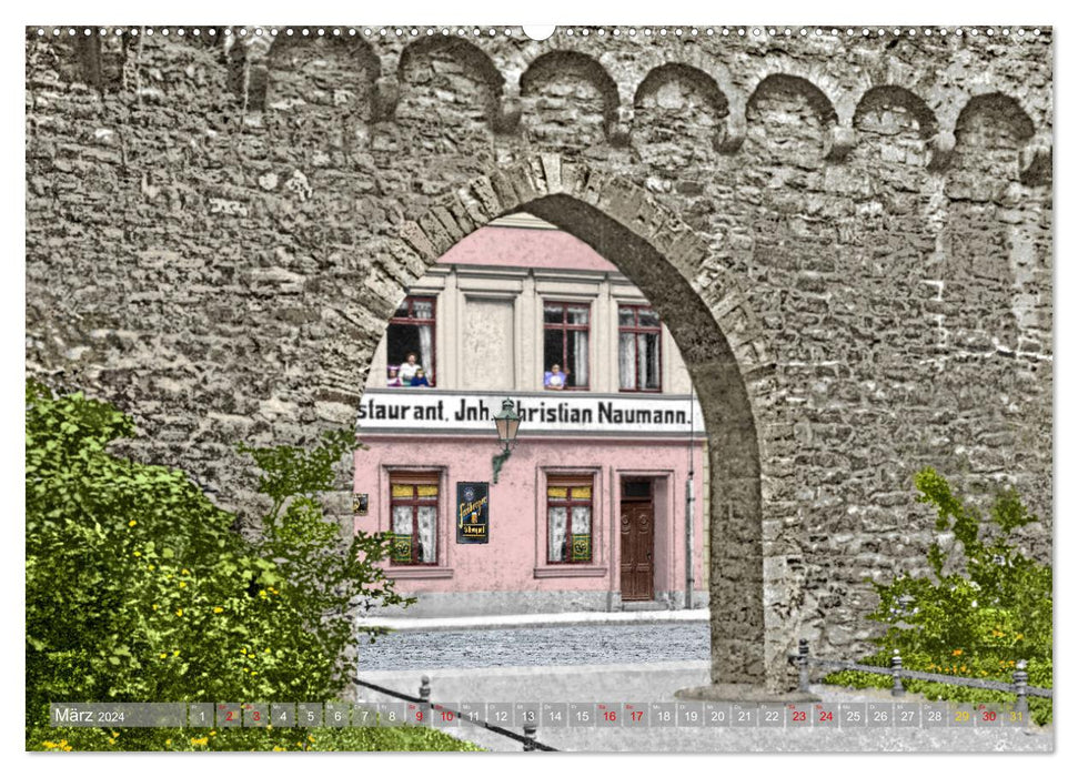 Aschersleben um das Jahr 1900 in Farbe – Kolorierte Schwarzweißfotos (CALVENDO Premium Wandkalender 2024)