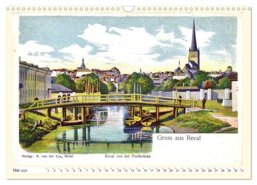 SALUTATIONS DE REVAL - La capitale de l'Estonie dans des vues anciennes (calendrier mural CALVENDO 2024) 