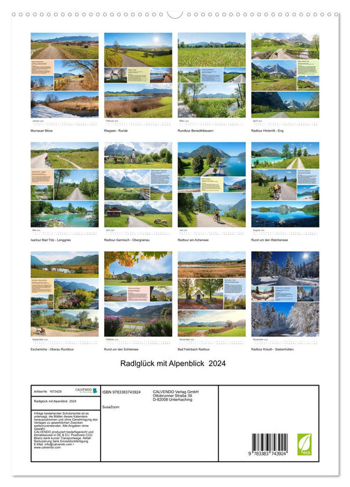 Radlglück mit Alpenblick 2024 (CALVENDO Premium Wandkalender 2024)
