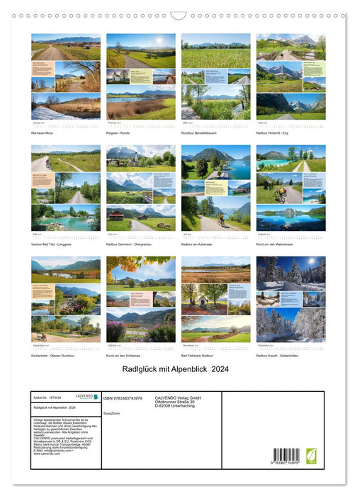 Radlglück mit Alpenblick 2024 (CALVENDO Wandkalender 2024)