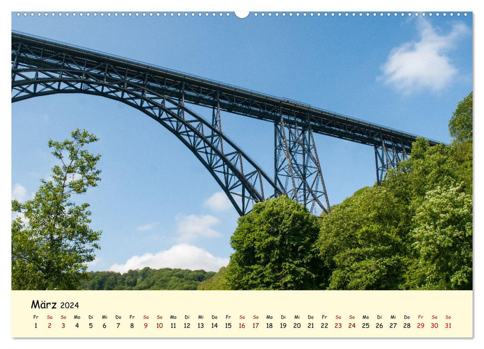 Müngstener Brücke - Landschaft rund um Solingen (CALVENDO Premium Wandkalender 2024)
