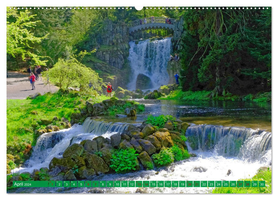 Bad Wilhelmshöhe Bergpark und Wasserspiele (CALVENDO Premium Wandkalender 2024)