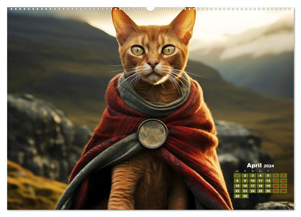 Schottische Katzenhelden (CALVENDO Wandkalender 2024)